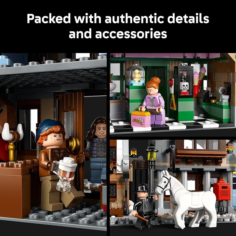 LEGO Harry Potter Hogsmeade Village Collectors Edition Building Set for Adults Ages 18 Craft 7 Iconic Buildings Kit Includes 12 Minifigures Gift Idea for Birthdays and Fans 76457
