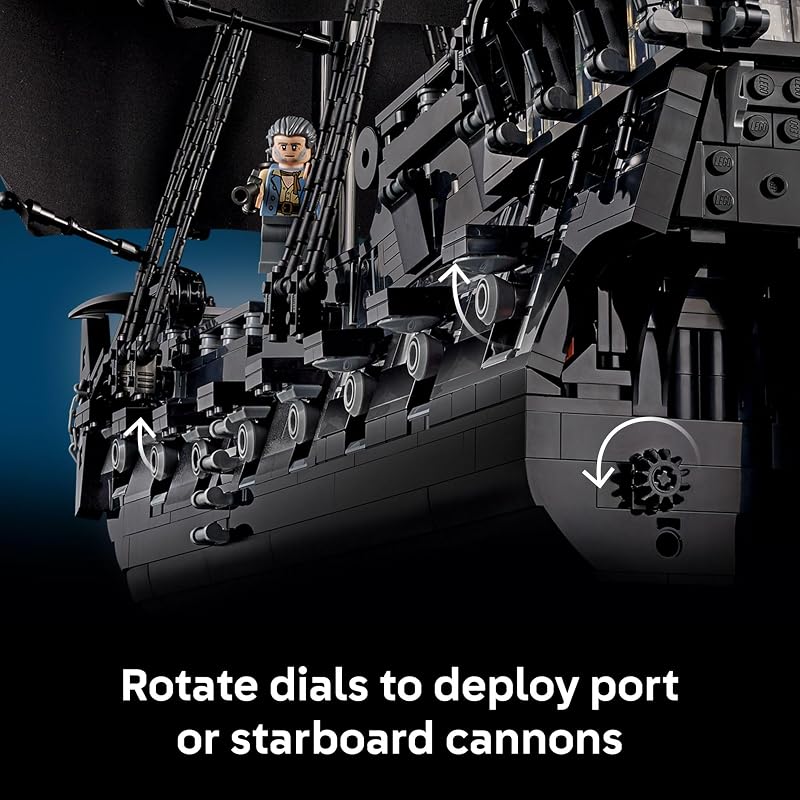 LEGO Icons Captain Jack Sparrows Pirate Ship Building Set for Adults Ages 18 Room Decor for Office Bedroom or Shelf Collectible Black Pearl Ship for Pirates of The Caribbean Fans 10365