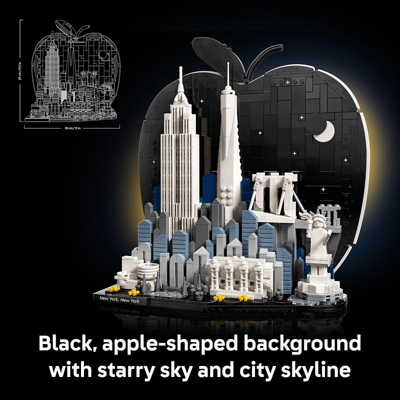 LEGO Architecture New York City The Big Apple Building Set for Adults Ages 18 Decor for Bedroom Office or Desk Gift for Men Women 21066