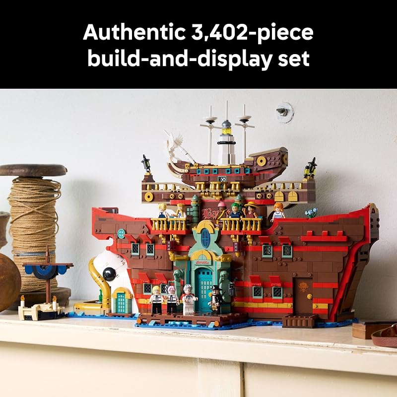 LEGO ONE Piece The Baratie Floating Restaurant Building Set for Adults Collectible Building Blocks for Anime Fans 18 Arts and Crafts DIY Kit W 10 Minifigures Gift Idea for Birthdays 75640