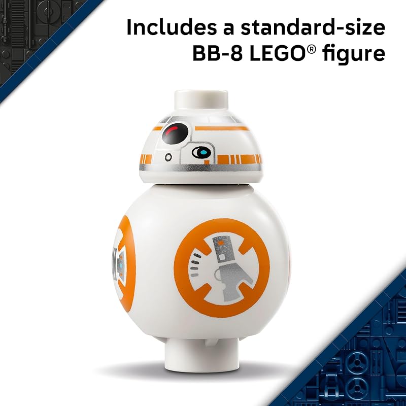 LEGO Star Wars BB 8 Astromech Droid Building Toy for Boys Girls Play Display Building Kit W Spinning Head Action Burner Arm for Kids Fans Ages 10 Gift Idea for Birthdays 75452