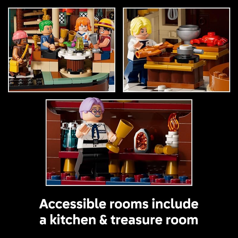 LEGO ONE Piece The Baratie Floating Restaurant Building Set for Adults Collectible Building Blocks for Anime Fans 18 Arts and Crafts DIY Kit W 10 Minifigures Gift Idea for Birthdays 75640