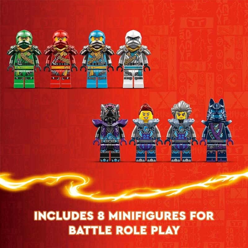 LEGO Ninjago Wolf Mask Shadow Dojo Building Toy Pretend Play Ninja Figures Playset Toys for Boys Girls Ages 9 Years W 8 Minifigures 71813