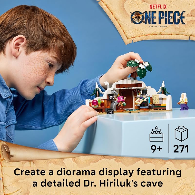 LEGO ONE PIECE Dr Hiriluks Hideout 75641 Building Toys for Boys Girls Ages 9 Playset for Pretend Play Chopper Minifigure 271 pieces Gift for Birthdays