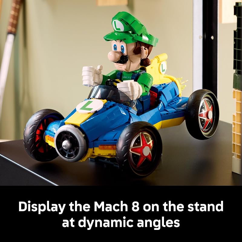 LEGO Mario Kart Luigi Mach 8 Building Set for Adults Ages 18 Nintendo Collectible for Fans Gift for Men Women Bedroom or Bookshelf Decor 72050