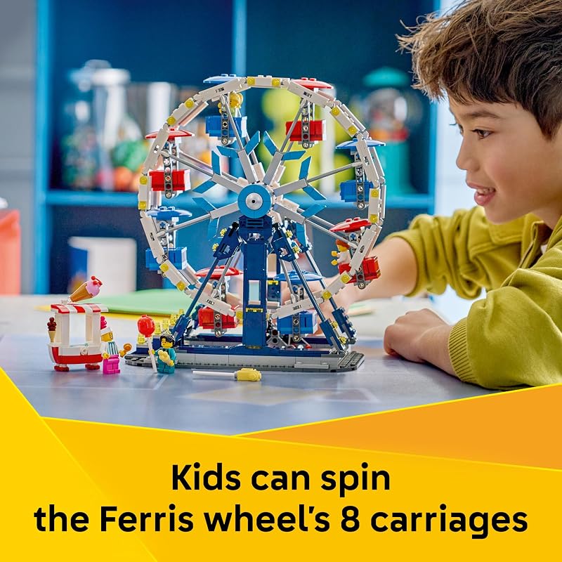 LEGO Creator 3 in 1 Iconic Ferris Wheel 31389 Building Toys for Boys Girls Ages 8 3 Building Options Display or Play 916 pieces Gifts for Birthdays