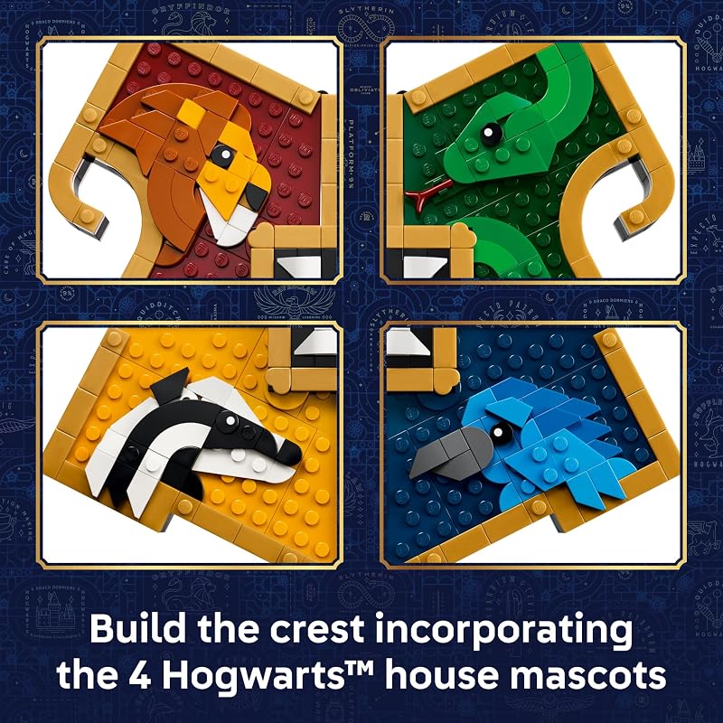 LEGO Harry Potter Hogwarts House Crest 76462 Collectible Building Toy for Girls Boys Ages 12 Display as Bedroom or Book Shelf Decor W Stand 545 pieces Gifts Idea