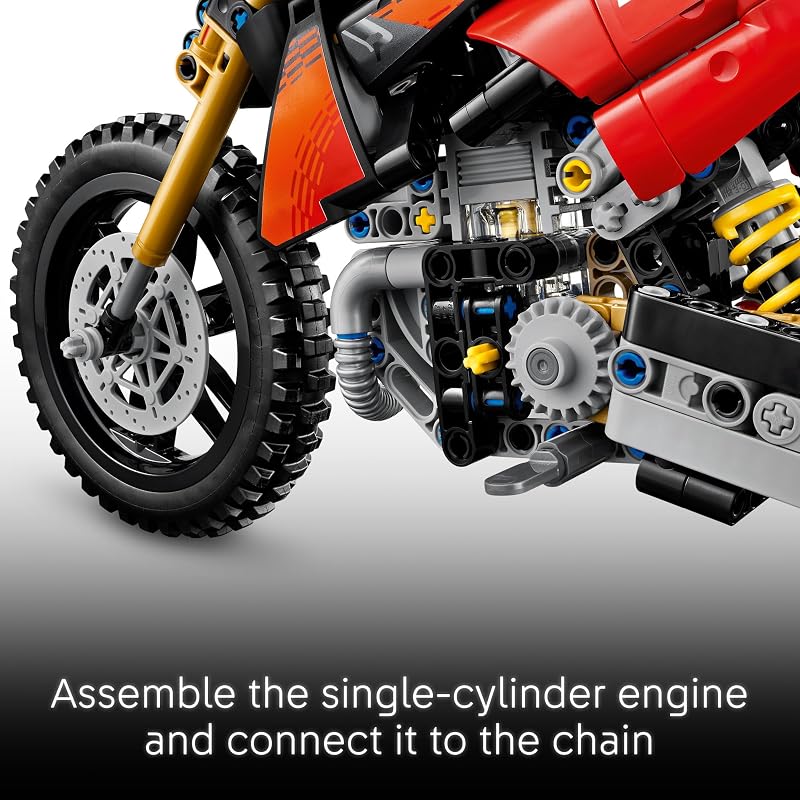 LEGO Technic Ducati Desmo450 MX Factory Motorcycle 42238 Building Toys for Boys Girls Ages 10 Dirt Bike Toy for Display W Stand Bedroom or Desk Decor 457 pieces Gift Idea