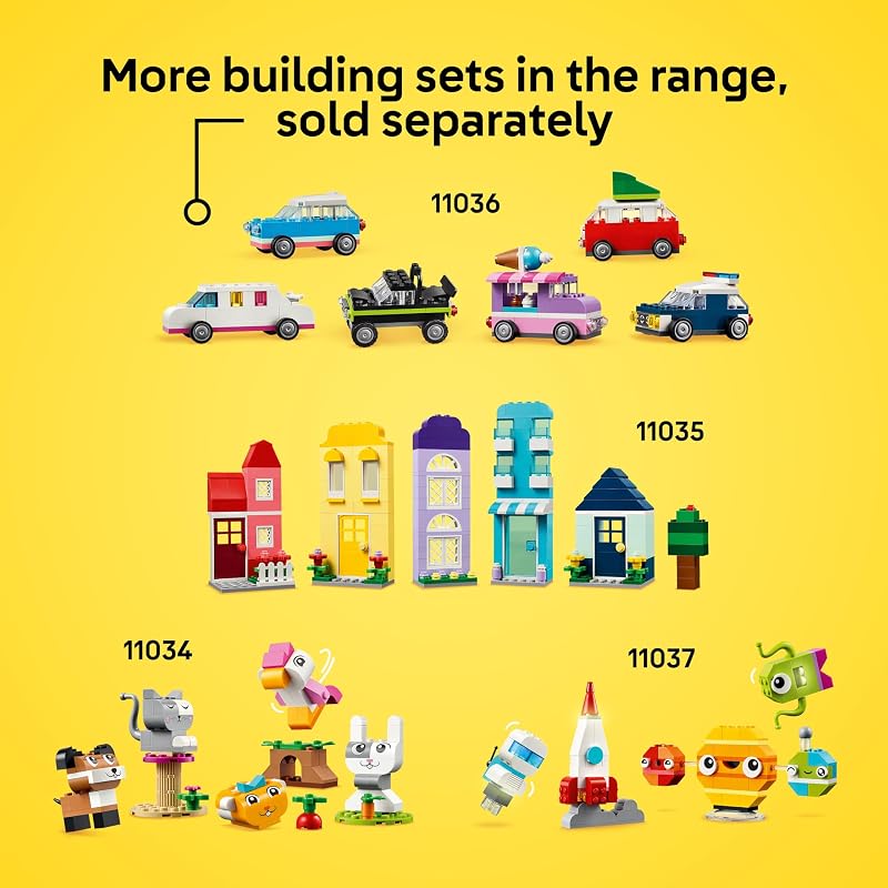 LEGO Classic Vibrant Creative Brick Box Building Blocks Sensory Learning Toys for Boys Girls Ages 4 Years Pretend Play Preschool Toys Gift for Birthdays 11038