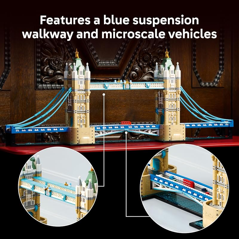 LEGO Architecture Tower Bridge 21067 Building Set for Adults Ages 18 Relaxation Activity Decor for Home Office 3745 pieces Gift for Men Women