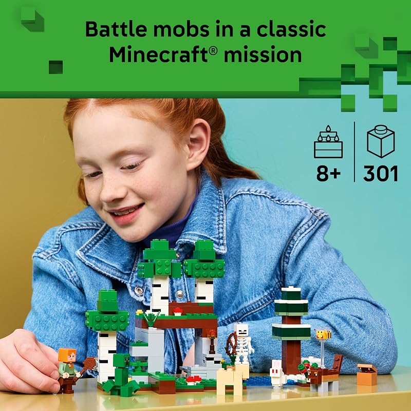 LEGO Minecraft First Night Adventure 21593 Building Toys for Boys Girls Ages 8 Sturdy Build for Pretend Play 301 pieces Gift for Birthdays