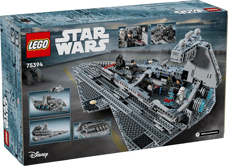 LEGO Star Wars Imperial Star Destroyer Building Toy Build Display Set for Boys Girls Ages 10 Gift for Birthdays Star Wars Darth Vader 6 Minifigure Toys 75394