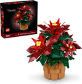 LEGO Icons Poinsettia Building Sets for Adults Artificial Flowers for Decoration Festive Holiday Flowers for Table Centerpiece 10370