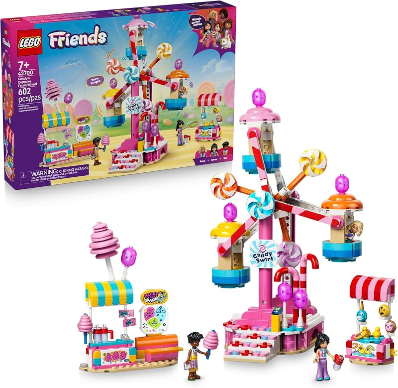 LEGO Friends Candy Cupcake Ferris Wheel 42700 Building Toy for Girls Boys Ages 7 Toy Playset W 3 Minidolls for Pretend Play 602 pieces Gift for Birthdays