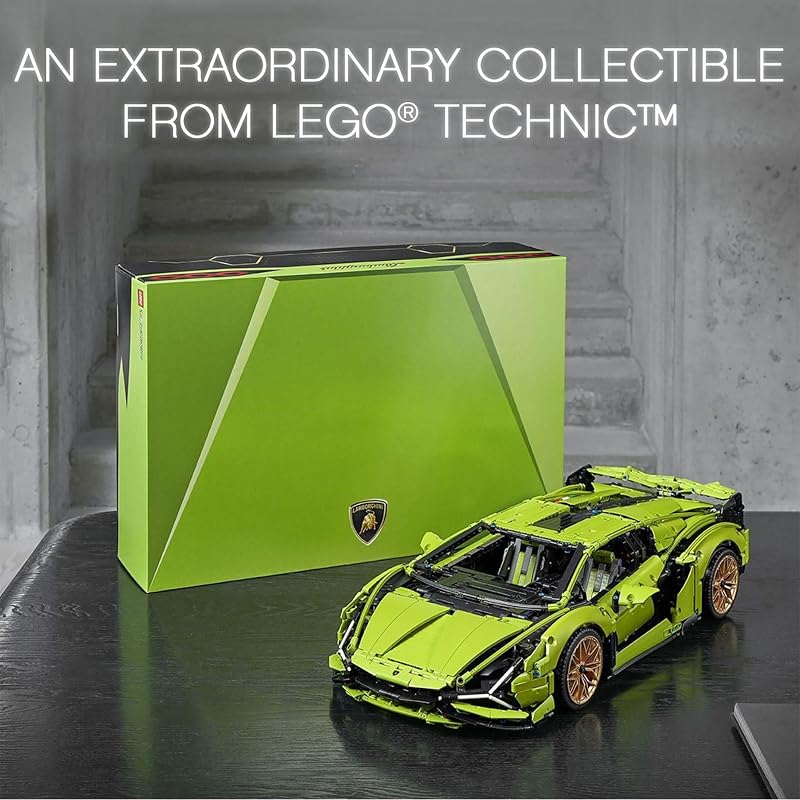 LEGO Technic Lamborghini Sián FKP 37 Building Sets for Adults Detailed Lamborghini Model Car Kit for Men Women Ages 18 Years Display in Room as Decor 42115