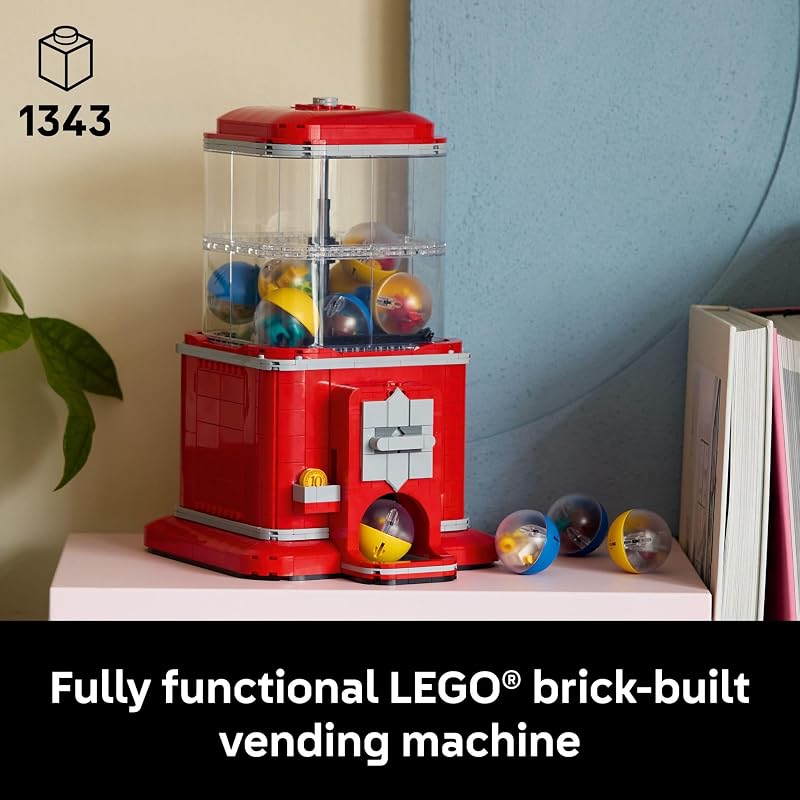 LEGO Ideas Minifigure Vending Machine Building Set for Adults Creative Office Decor or Home Book Shelf Display Capsule Dispensing Toy Nostalgic Gift for Men and Women 18 21358