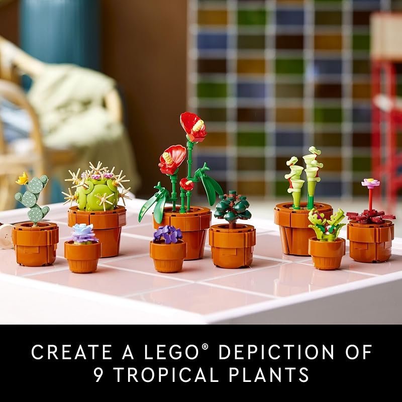 LEGO Botanicals Tiny Plants Artificial Fake Indoor Plant Building Set for Home Kitchen Desk Decoration Adults Ages 18 Gift for Birthdays 10329