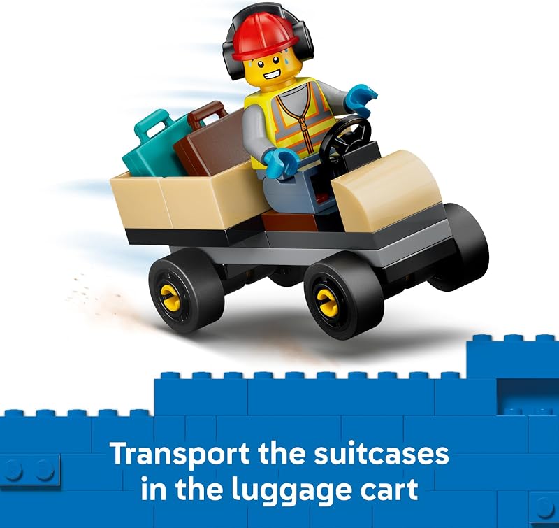 LEGO City Passenger Jet 60492 Building Toys for Boys Girls Ages 4 Airplane Toy Set W 4 Minifigures Pretend Play 118 pieces Gift for Birthdays