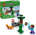 LEGO Minecraft Steves Taiga Adventure Building Toy for Boys Girls Video Game Playset Toy Figures for Kids Ages 6 W 2 Minifigures 2 Pretend Play Animals Gift Idea for Birthdays 21583