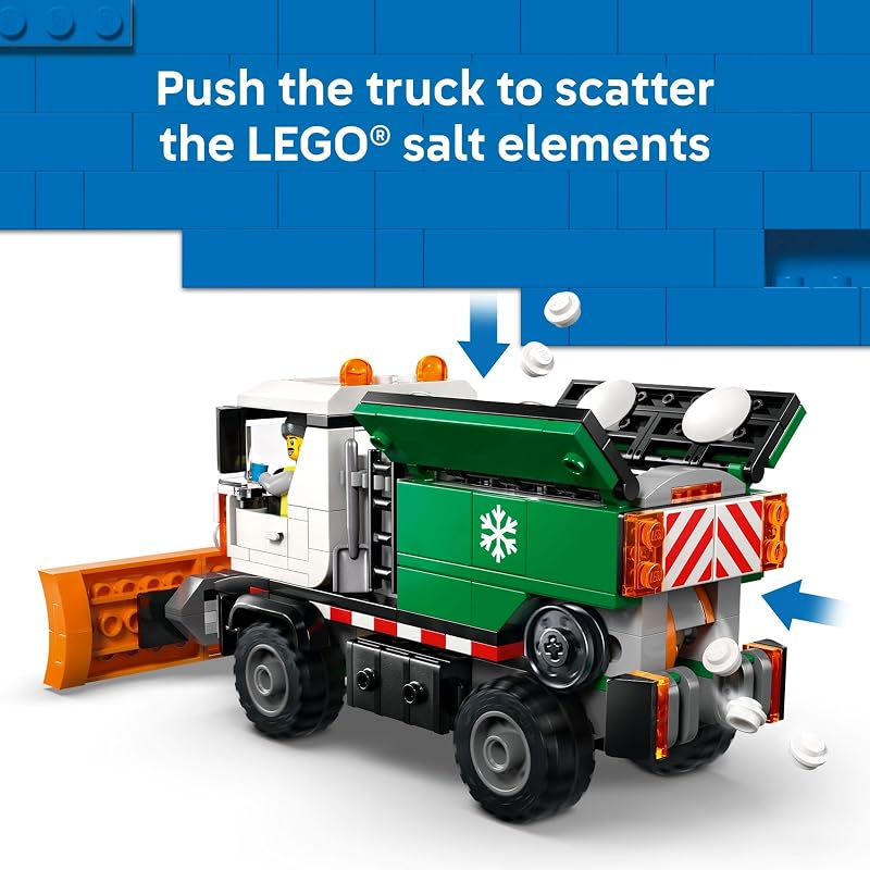 LEGO City Snowplow Truck Building Toy for Kids Pretend Play Vehicle for Boys Girls Ages 5 Toy Truck W Movable Plow Driver Minifigure Gift Idea for Birthdays 60490