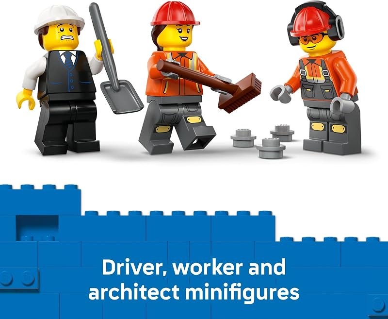 LEGO City Cement Mixer Truck Building Toy for Boys Girls Ages 7 Pretend Play Construction Toy W Rotating Drum 3 Worker Minifigures Gift Idea for Birthdays 60478
