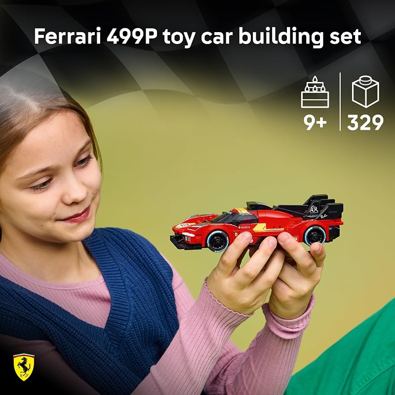 LEGO Speed Champions Ferrari 499P 77261 Building Toy for Boys Girls Ages 9 Detailed Toy Car for Kids Play or Display Model 329 pieces Gift for Birthdays