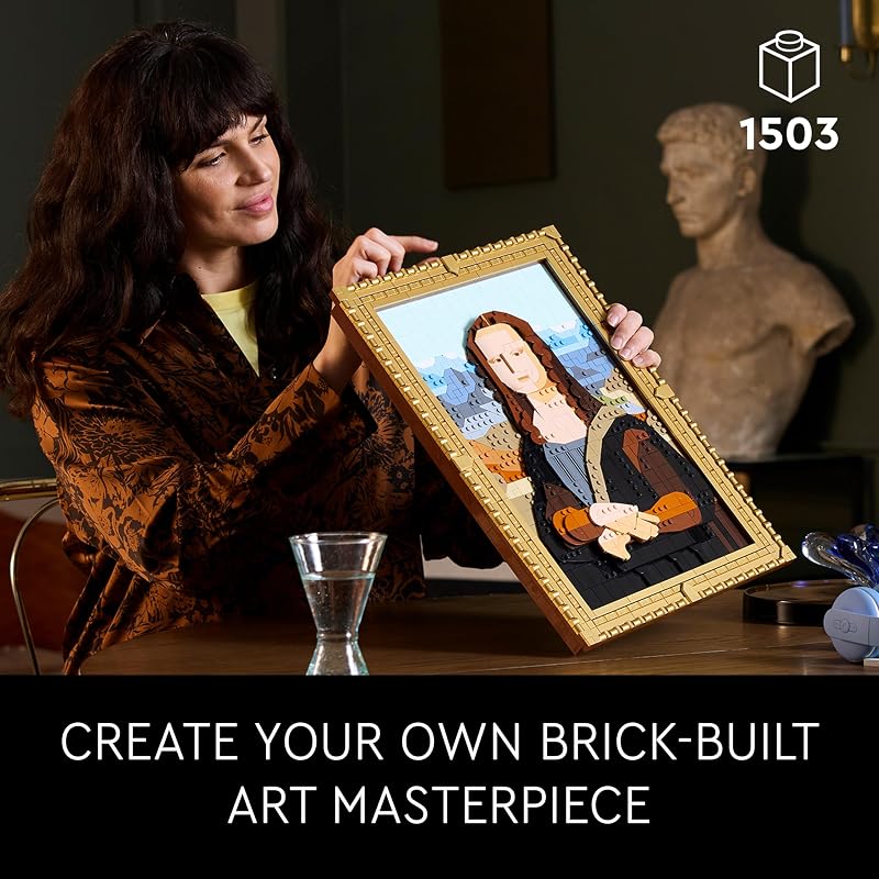 LEGO Art Mona Lisa Building Set Leonardo da Vinci wall Display Ages 18 DIY Crafts for Men Women Great for Puzzle Lovers Birthday Gift idea Includes Detachable Frame 31213