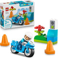 LEGO DUPLO Town Blue Police Motorcycle Building Toy for Toddlers Pretend Play Set Learning Toy for Boys Girls Ages 2 Building Blocks for Motor Skills Practice Gift for Birthdays 10471