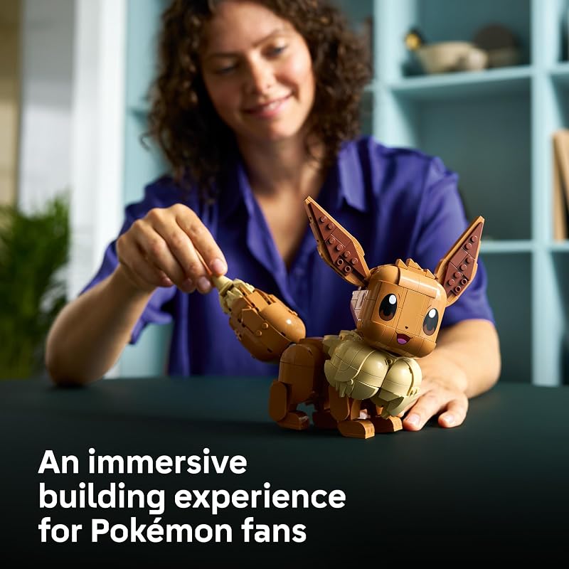LEGO Pokémon Eevee Collectible Building Set for Adults Ages 18 Posable Pokémon Figure for Display Desk Bookshelf or Home Office Decor Gift for Men Women 72151