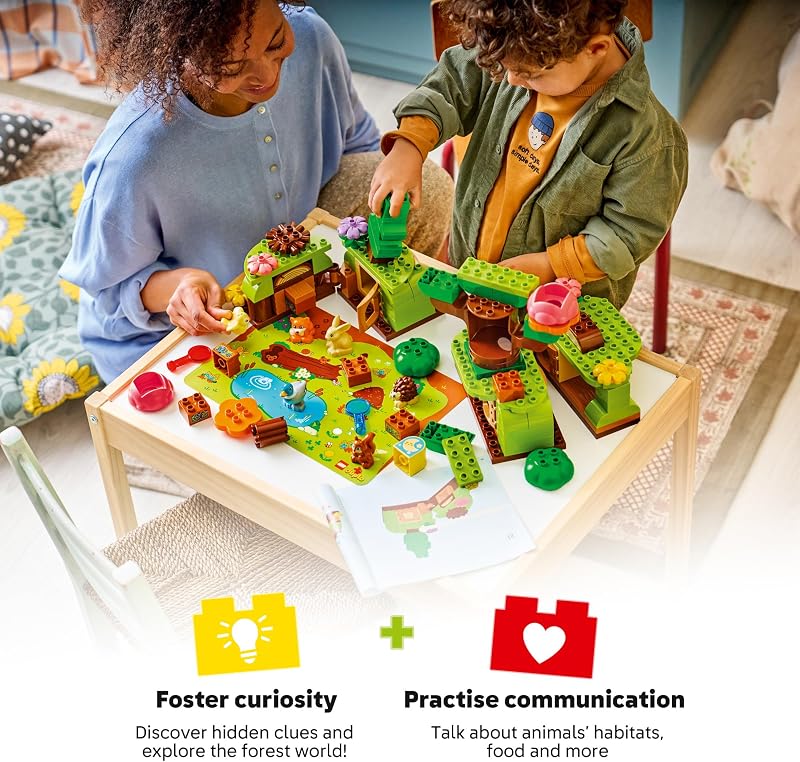 LEGO DUPLO Town Discovery Forest with Wild Animals 10480 Preschool Building Toys for Toddlers Ages 3 Sturdy Build for Pretend Play Fine Motor Skills 131 pieces Gift Idea