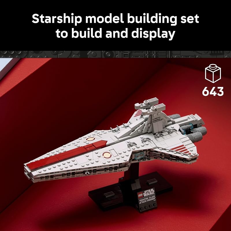 LEGO Star Wars Venator Class Attack Cruiser Building Set for Adults Men Women Ages 18 Movie Collectible Room Decor for Office Bedroom or Book Shelf Gift Idea for Birthdays 75441