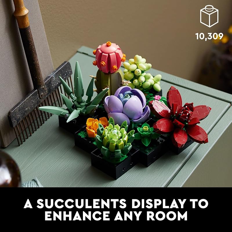 LEGO Botanicals Succulents 10309 Back to School Gift for Students Teachers Building Set for Adults Ages 18 771 Pieces Artificial Plant Home Decor