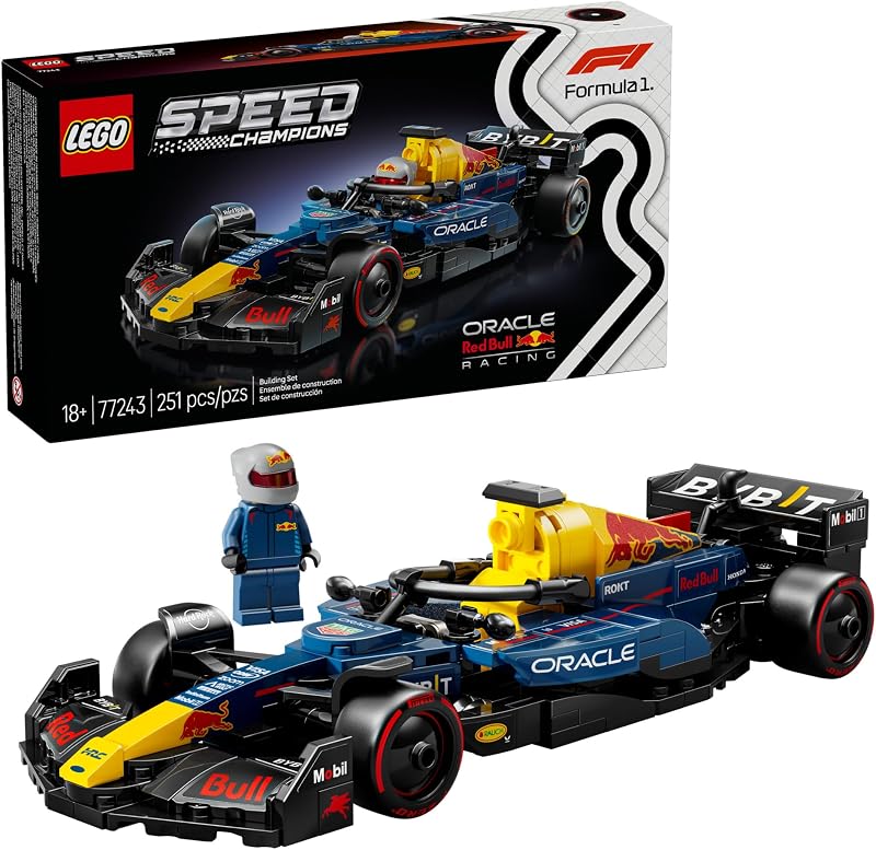 LEGO Speed Champions Oracle Red Bull Racing RB20 F1 Race Car Model Kits Building Set for Adults Ages 18 with Realistic Features Red Bull F1 DIY Crafts for Display Gift Idea for Fans 77243