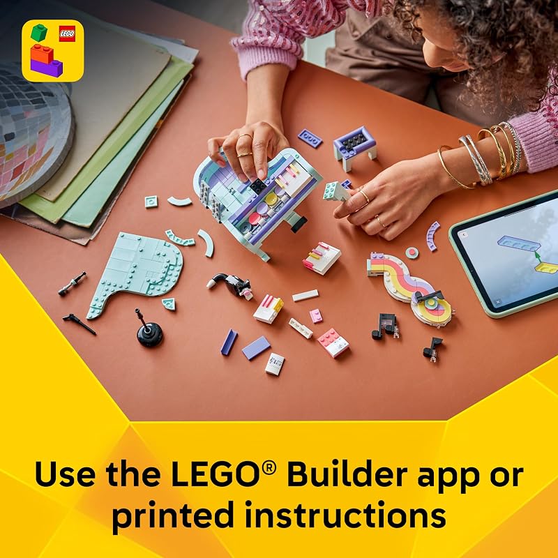 LEGO Creator 3 in 1 Music Decor Piano with Cat 31392 Building Toys for Girls Boys Ages 9 3 Building Options Bedroom or Desk Decor 485 pieces Gift for Birthdays