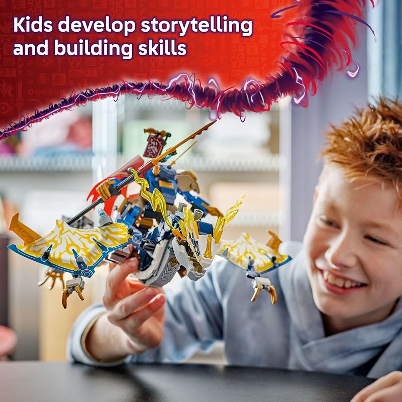 LEGO NINJAGO Rogues Mech Dragon Rider Building Toy Dragons Rising Play Set 4 Ninja Toy Minifigures for Boys Girls Ages 8 2 Ways to Build Play Gift Idea for Birthdays 71843