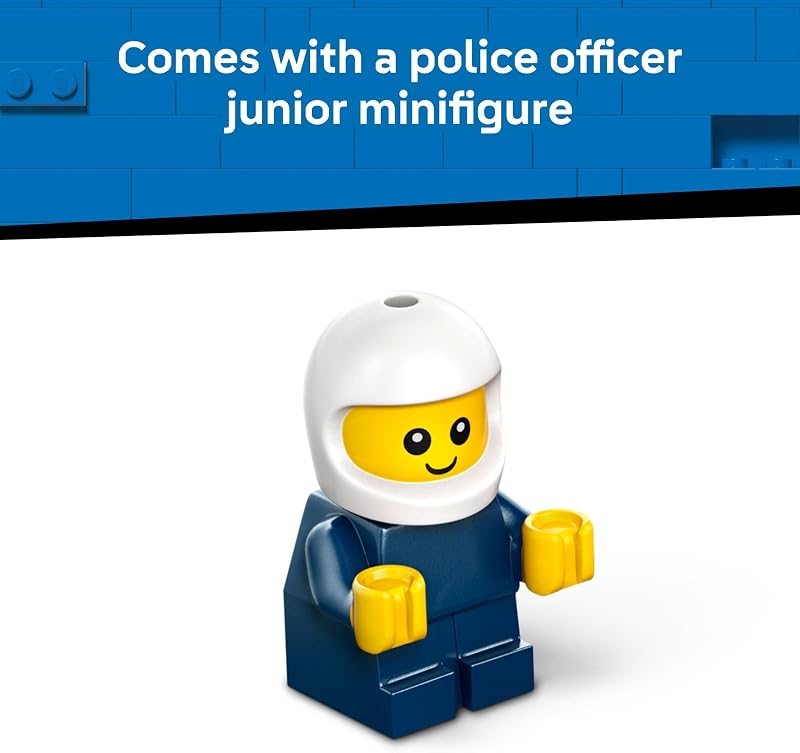 LEGO City Rides Police Truck Building Toy for Kids Pretend Play Set for Boys Girls Ages 5 with Police Officer Junior Minifigure Gift Idea for Birthdays 60481