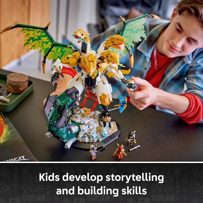 LEGO NINJAGO Ultra Dragon Battle 71872 Collectible Building Toy for Boys Girls Ages 12 Display Set for Bedroom or Desk 4 Minifigures 2178 pieces Gift Ideas