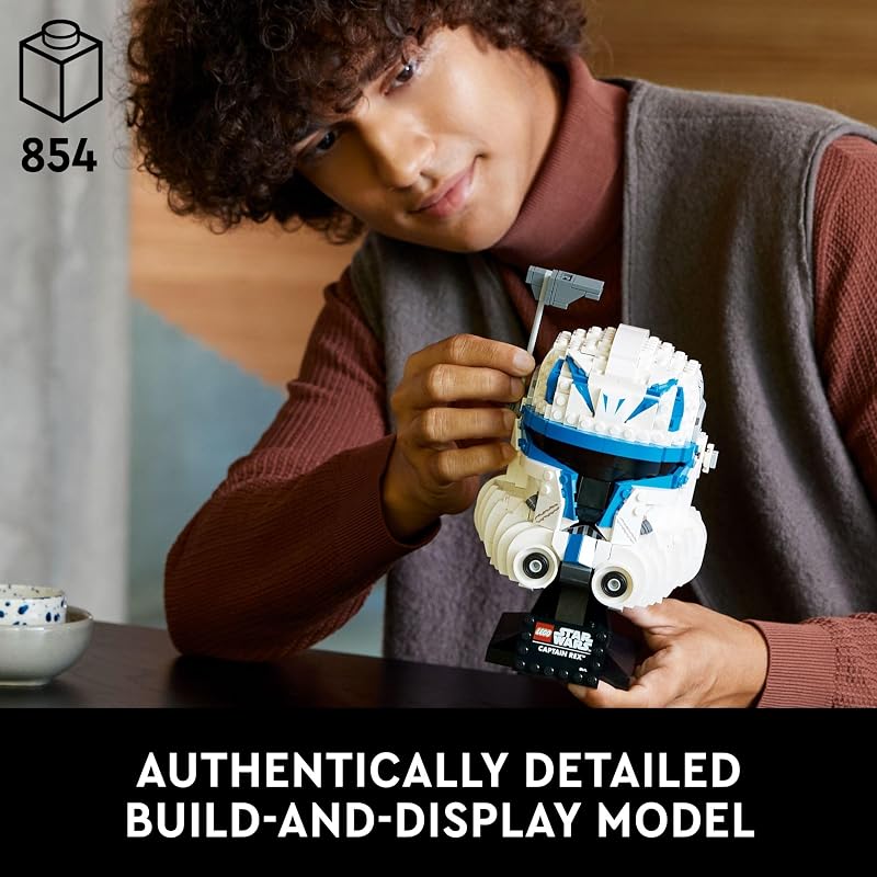 LEGO Star Wars Captain Rex Helmet Building Set The Clone Wars Collectible Model for Adults Star Wars Memorabilia 75349