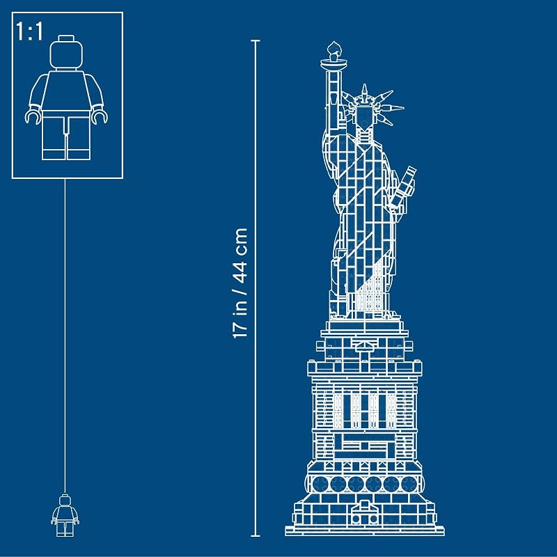 LEGO Architecture Statue of Liberty Model Building Set Collectible New York City Souvenir Creative Home Décor or Office Centerpiece Great Gift Idea for Adults and Teens 21042
