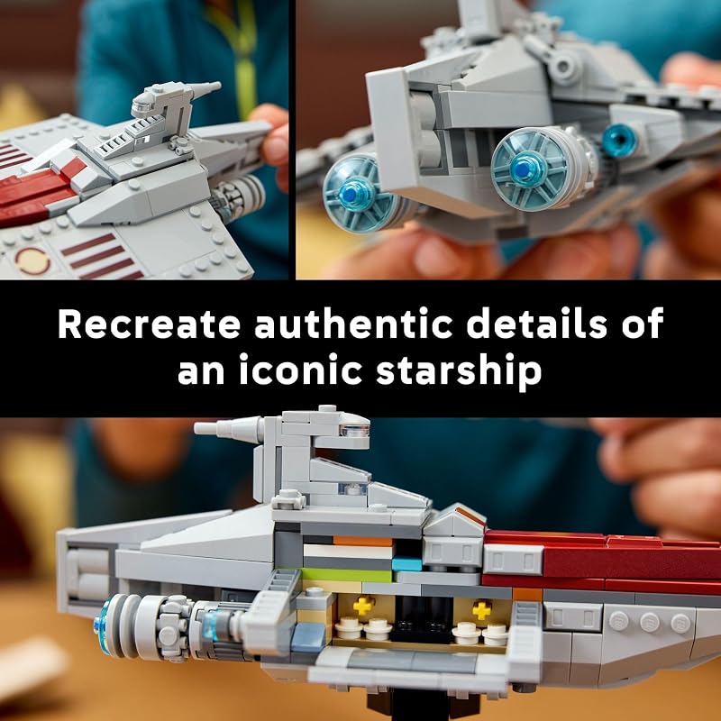 LEGO Star Wars Acclamator Class Assault Ship Building Set for Adults Star Wars Collectibles Set with Display Stand Building Kit with 450 Pieces 75404