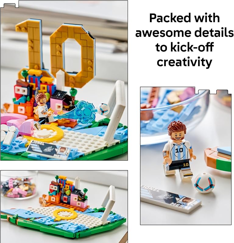LEGO Editions Lionel Messi Collectors Set Co Pack Building Toy for Kids Soccer Collectible Sports Décor for Boys Girls Ages 12 Gift Idea for Soccer Fans 66818