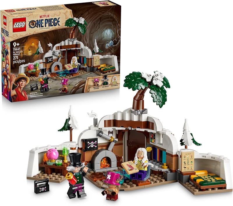 LEGO ONE PIECE Dr Hiriluks Hideout 75641 Building Toys for Boys Girls Ages 9 Playset for Pretend Play Chopper Minifigure 271 pieces Gift for Birthdays