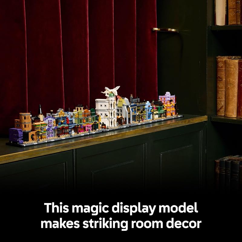 LEGO Harry Potter Diagon Alley Wizarding Shops Building Set for Adults Collectible Kit for Harry Potter Fans with 12 Microfigures Gift Idea for Men Women Fans 76444