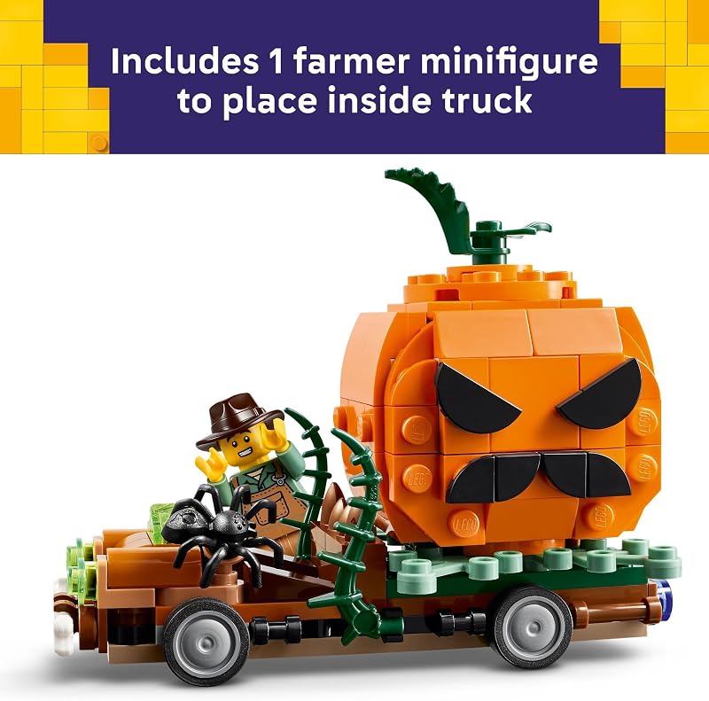 LEGO Jack O Lantern Pickup Truck 40822 Building Toys for Boys Girls Ages 8 Halloween Decor Craft 177 pieces Gift for Kids