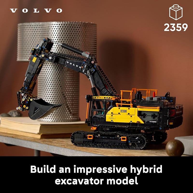 LEGO Technic Volvo EC500 Hybrid Excavator Building Set for Adults Collectible Model Kit for Men Women Ages 18 Gift Idea for Those Who Enjoy 3D Puzzles DIY Kits or Engineering 42215