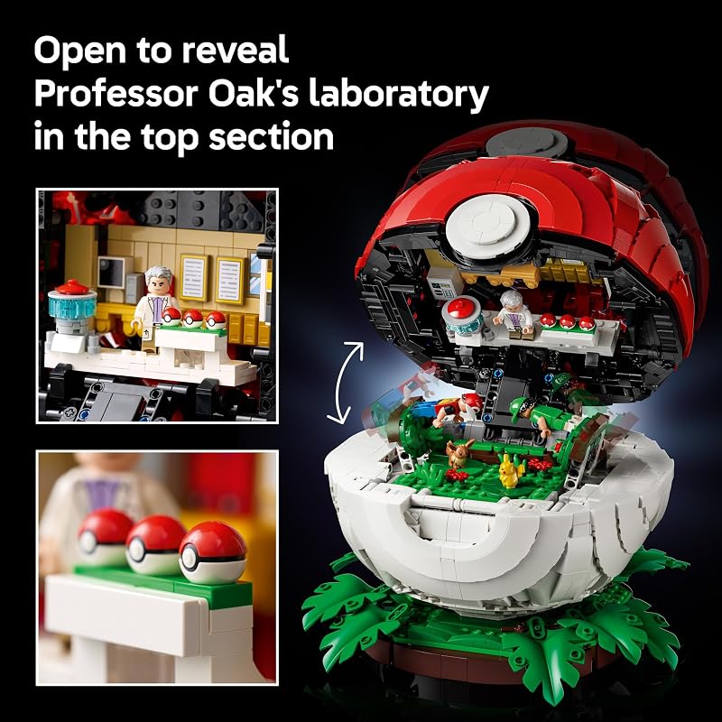 LEGO Pokémon Iconic Trainer Moments Poké Ball 72154 Collectible Building Set for Adults Ages 18 Pokémon Model Kit with 3 Minifigures 2 Pokémon Figures Gift for Gamers