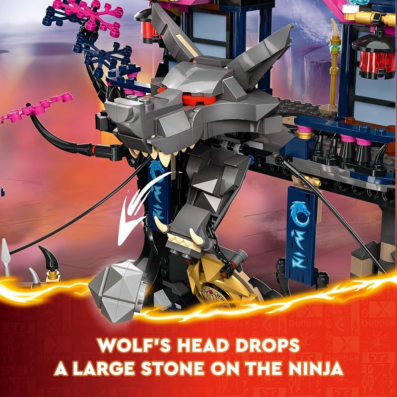 LEGO Ninjago Wolf Mask Shadow Dojo Building Toy Pretend Play Ninja Figures Playset Toys for Boys Girls Ages 9 Years W 8 Minifigures 71813
