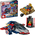 LEGO Marvel Captain America vs Thanos Building Toy Pretend Play Set for Boys Girls Ages 4 Kids Building Blocks W 2 Super Hero Toy Minifigures Gift Idea for Birthdays 76319