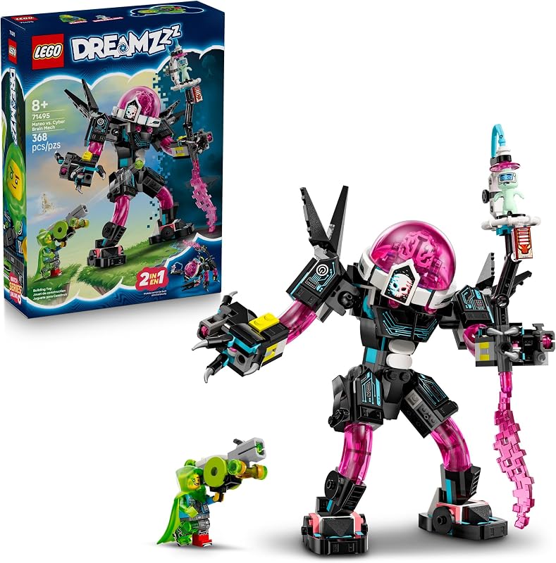 LEGO DREAMZzz Mateo vs Cyber Brain Mech 71495 Building Toy Boys Girls Ages 8 2 Building Options 2 Figures Gift Idea Sturdy for Pretend Play 368 pcs