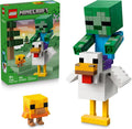 LEGO Minecraft Chicken Jockey 21582 Building Toys for Boys Girls Ages 9 Display for Bedroom 344 pieces Gift for Birthdays